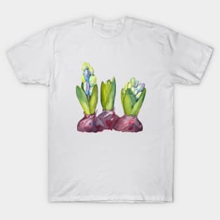 Purple Hyacinth. Watercolor painting. T-Shirt